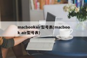 macbookair型号表(macbook air型号表)